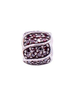 Chamilia Jeweled Petals Sterling Silver Red CZ Charm Bead
